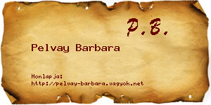 Pelvay Barbara névjegykártya